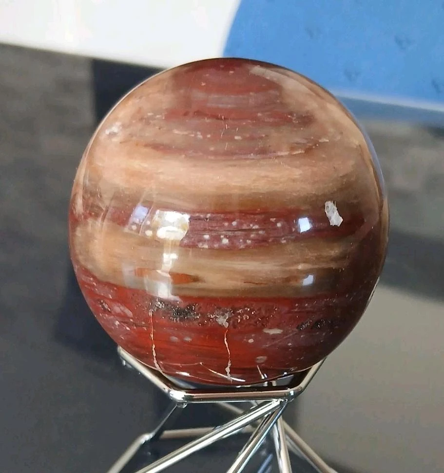 Esfera de pedra natural de madeira fóssil 256 g / 6 cm Madagascar – photo 2